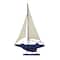 Coastal Dark Blue Wooden Sailboat Sculpture, 28&#x22; x 17&#x22; x 3&#x22;